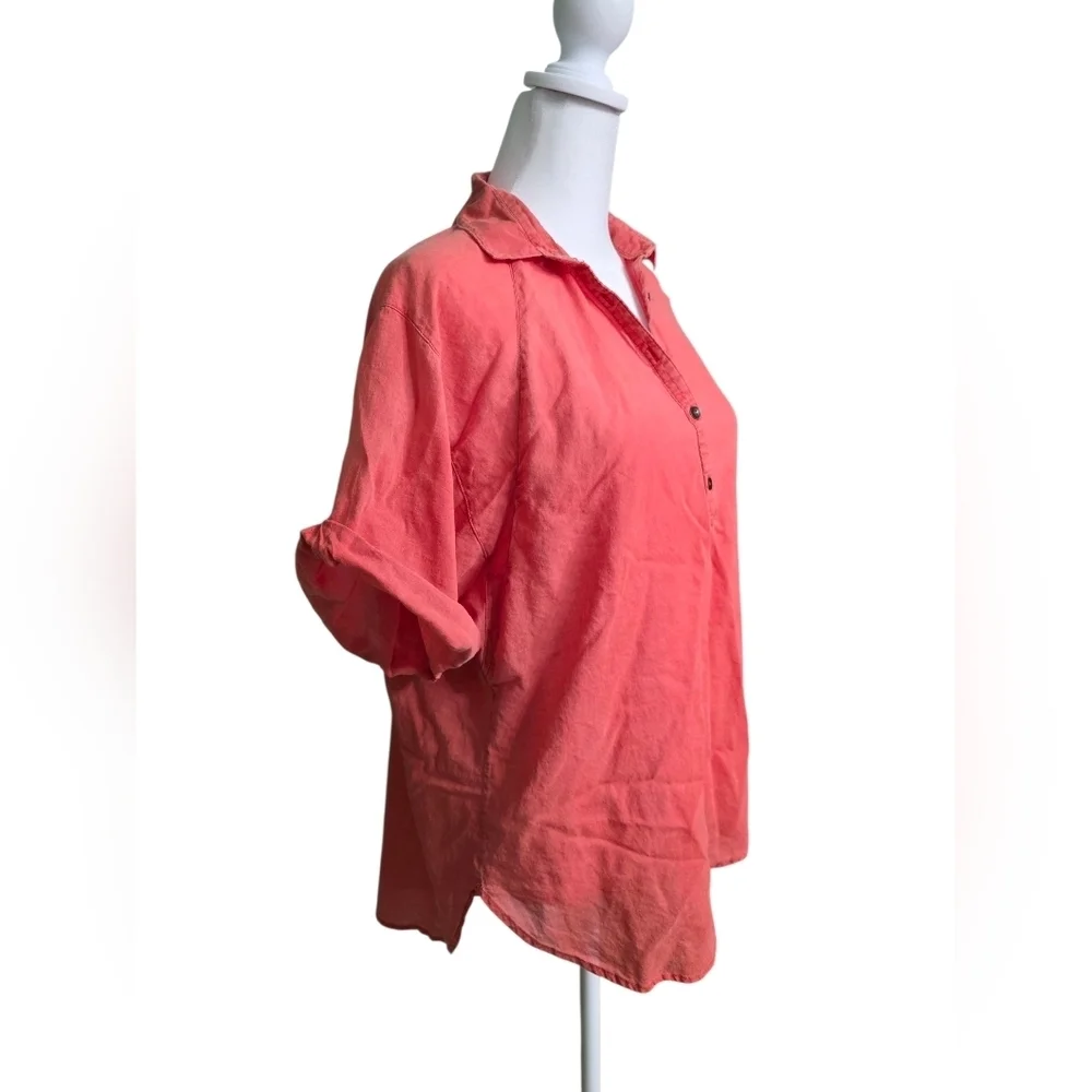 BDG Urban Outfitters Oversized Coral Popover Shirt Size Small